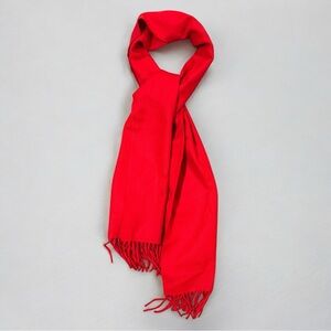 NWOT 100% Cashmere Scarf Made in Scotland - Vibrant Red